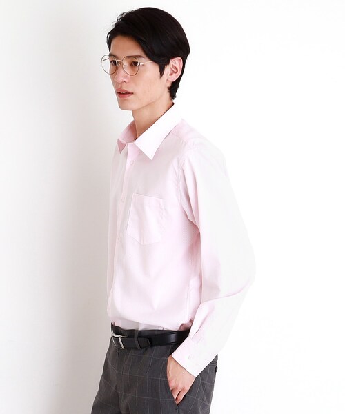 THE SHOP TK （ザ ショップ ティーケー ）の「ドレスドビーシャツ（ビジネスシャツ・メンズ・ピンク/オフホワイト/サックスブルー・01/04/03/02）」の8枚目の写真