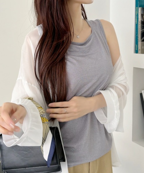 TREOVER（トレオーバー）の「2WAYラメタンクトップ（タンクトップ・レディース・ブラウン/アッシュグレー/グレー・MEDIUM/LARGE）」の16枚目の写真