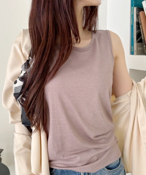 TREOVER（トレオーバー）の「2WAYラメタンクトップ（タンクトップ・レディース・ブラウン/アッシュグレー/グレー・MEDIUM/LARGE）」の22枚目の写真