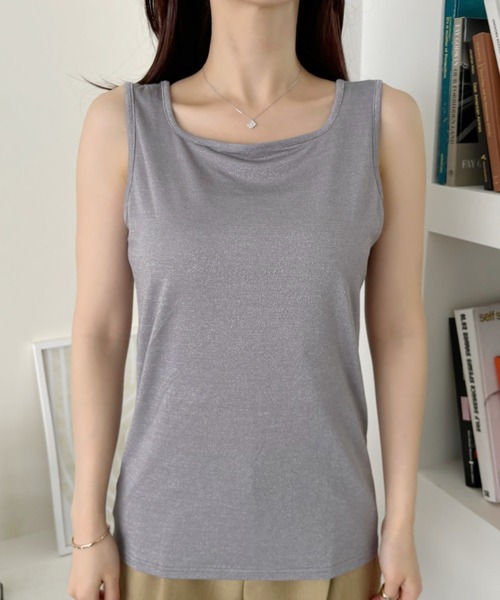 TREOVER（トレオーバー）の「2WAYラメタンクトップ（タンクトップ・レディース・ブラウン/アッシュグレー/グレー・MEDIUM/LARGE）」の11枚目の写真
