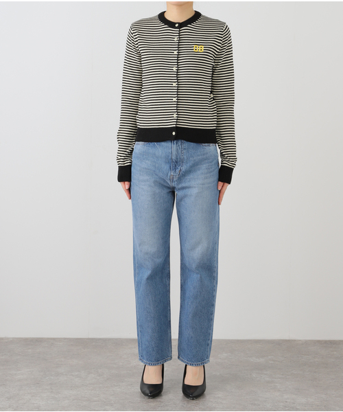 GREEN BUTTER(グリーンバター)の「【GREEN BUTTER/グリーンバター】Washable Stripe Cotton CD:カーディガン(カーディガン/ボレロ・レディース・ブラック/ブラウン/レッド・FREE)」の11枚目の写真
