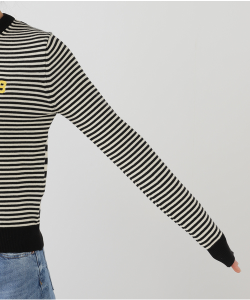 GREEN BUTTER(グリーンバター)の「【GREEN BUTTER/グリーンバター】Washable Stripe Cotton CD:カーディガン(カーディガン/ボレロ・レディース・ブラック/ブラウン/レッド・FREE)」の16枚目の写真
