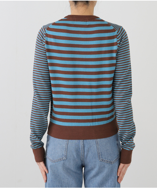 GREEN BUTTER(グリーンバター)の「【GREEN BUTTER/グリーンバター】Washable Stripe Cotton CD:カーディガン(カーディガン/ボレロ・レディース・ブラック/ブラウン/レッド・FREE)」の18枚目の写真