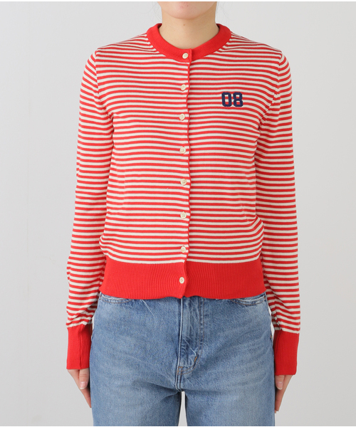 GREEN BUTTER(グリーンバター)の「【GREEN BUTTER/グリーンバター】Washable Stripe Cotton CD:カーディガン(カーディガン/ボレロ・レディース・ブラック/ブラウン/レッド・FREE)」の19枚目の写真