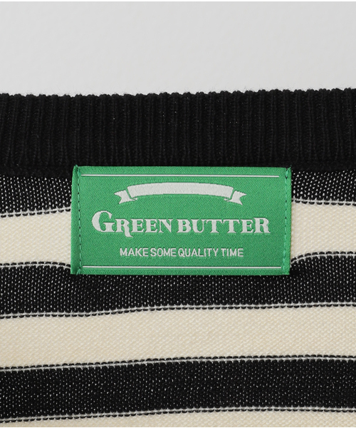 GREEN BUTTER(グリーンバター)の「【GREEN BUTTER/グリーンバター】Washable Stripe Cotton CD:カーディガン(カーディガン/ボレロ・レディース・ブラック/ブラウン/レッド・FREE)」の4枚目の写真