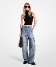 MICHAEL KORS デニムパンツ ライトブルー 6 カジュアル 上品 MICHAEL KORS（マイケルコース）の「ストレッチ デニム ワイド