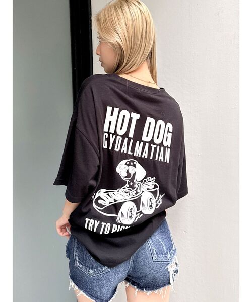 GYDA（ジェイダ）の「HOT DOG GYDALMATIAN BIG Tシャツ（Tシャツ/カットソー・レディース・ライトグレー/オフホワイト/ブラック・FREE）」の5枚目の写真