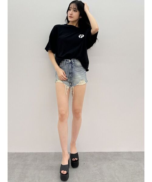 GYDA（ジェイダ）の「HOT DOG GYDALMATIAN BIG Tシャツ（Tシャツ/カットソー・レディース・ライトグレー/オフホワイト/ブラック・FREE）」の10枚目の写真