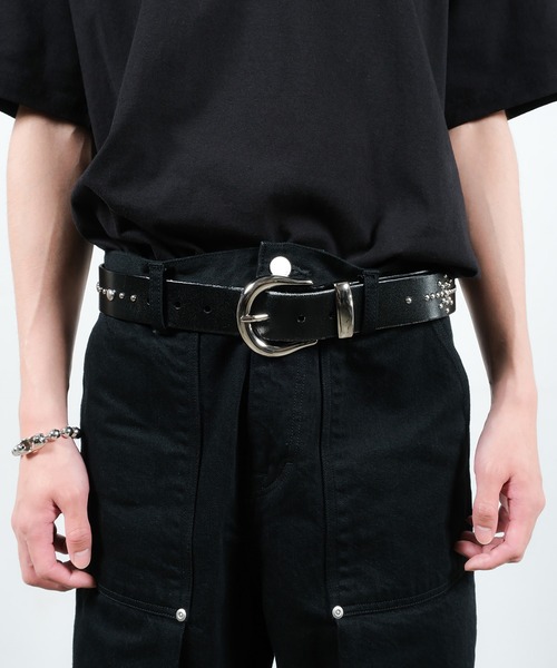 JIEDA(ジエダ)の「WIDE STUDS BELT(ベルト・メンズ・ブラック・ONESIZE)」の6枚目の写真