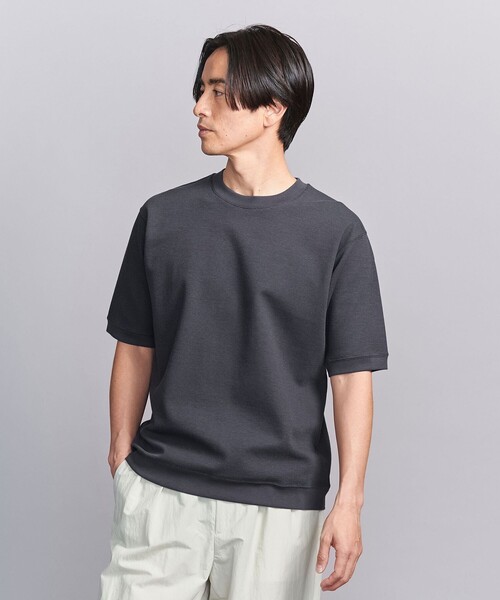 BEAUTY&YOUTH UNITED ARROWS（ビューティーアンドユースユナイテッドアローズ）の「ダブルフェイス ジオメ コンフォート クルーネック Tシャツ（Tシャツ/カットソー・メンズ・ダークグレー/ロイヤルブルー/ホワイト・S/M/L/XL）」の2枚目の写真
