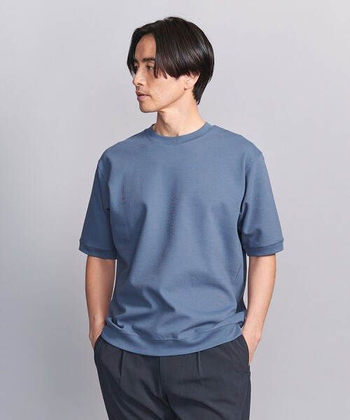 BEAUTY&YOUTH UNITED ARROWS（ビューティーアンドユースユナイテッドアローズ）の「ダブルフェイス ジオメ コンフォート クルーネック Tシャツ（Tシャツ/カットソー・メンズ・ダークグレー/ロイヤルブルー/ホワイト・S/M/L/XL）」の4枚目の写真