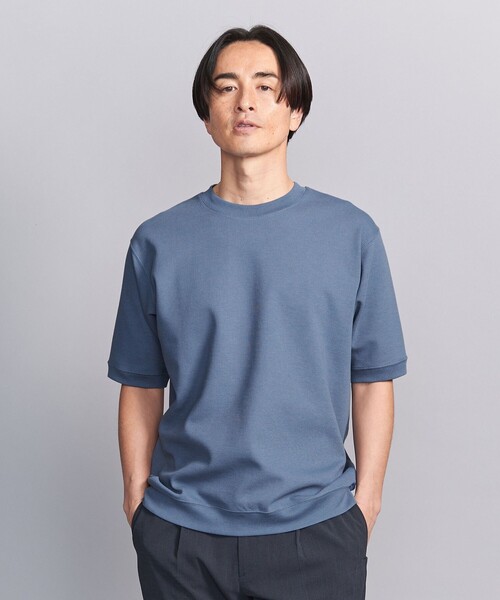 BEAUTY&YOUTH UNITED ARROWS（ビューティーアンドユースユナイテッドアローズ）の「ダブルフェイス ジオメ コンフォート クルーネック Tシャツ（Tシャツ/カットソー・メンズ・ダークグレー/ロイヤルブルー/ホワイト・S/M/L/XL）」の5枚目の写真