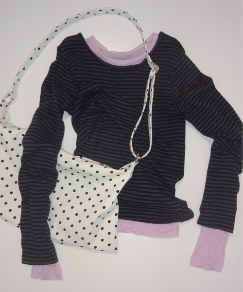 FEKETE（フェケテ）の「STRIPE LONG SLEEVE TEE / ボーダーロンT（Tシャツ/カットソー・レディース・アイボリー/グレー・FREE）」の8枚目の写真