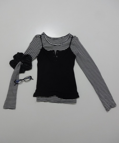 FEKETE（フェケテ）の「STRIPE LONG SLEEVE TEE / ボーダーロンT（Tシャツ/カットソー・レディース・アイボリー/グレー・FREE）」の7枚目の写真