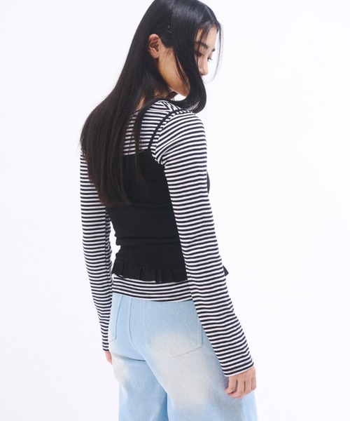 FEKETE（フェケテ）の「STRIPE LONG SLEEVE TEE / ボーダーロンT（Tシャツ/カットソー・レディース・アイボリー/グレー・FREE）」の12枚目の写真
