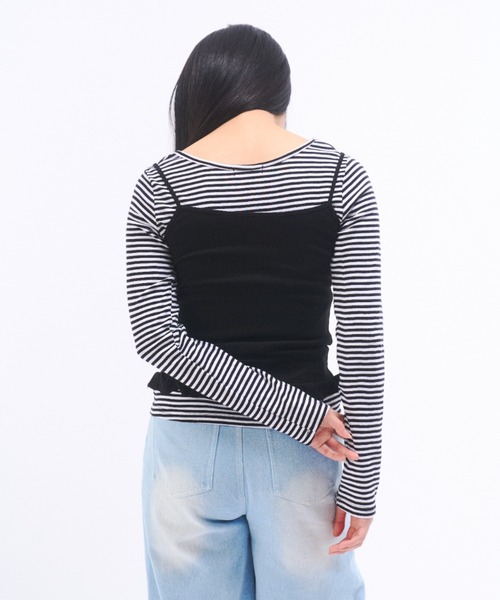 FEKETE（フェケテ）の「STRIPE LONG SLEEVE TEE / ボーダーロンT（Tシャツ/カットソー・レディース・アイボリー/グレー・FREE）」の13枚目の写真
