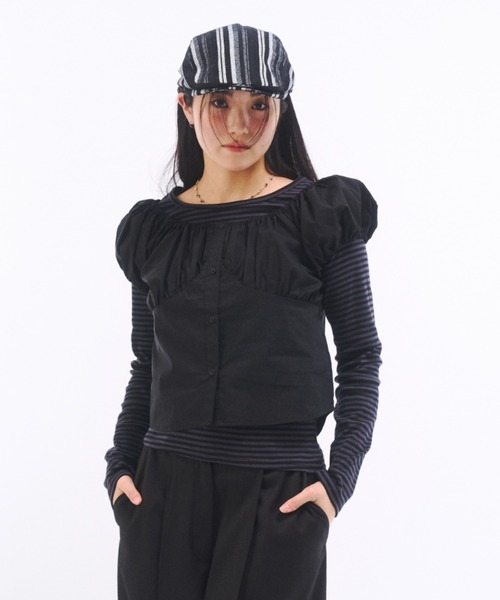 FEKETE（フェケテ）の「STRIPE LONG SLEEVE TEE / ボーダーロンT（Tシャツ/カットソー・レディース・アイボリー/グレー・FREE）」の21枚目の写真