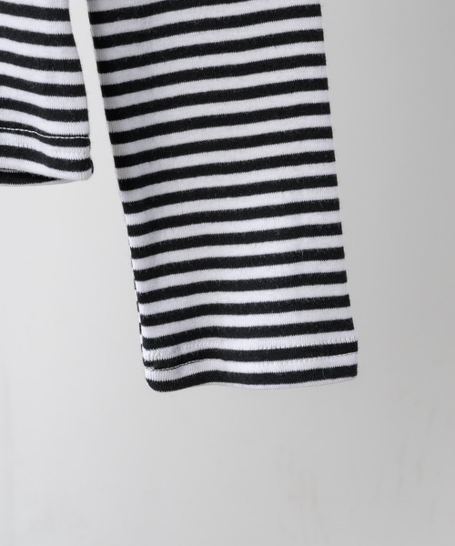 FEKETE（フェケテ）の「STRIPE LONG SLEEVE TEE / ボーダーロンT（Tシャツ/カットソー・レディース・アイボリー/グレー・FREE）」の4枚目の写真