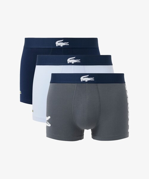 LACOSTE（ラコステ）の「３パックストレッチコットントランクボクサーショーツ / ボクサーパンツ（ボクサーパンツ・メンズ・グリーン/ネイビー/ブラック/ブルー/グレー・M/L/S/XL）」の3枚目の写真