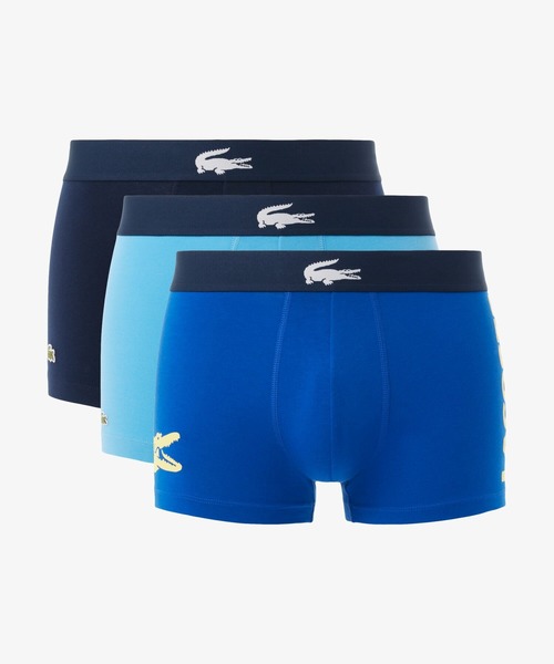LACOSTE（ラコステ）の「３パックストレッチコットントランクボクサーショーツ / ボクサーパンツ（ボクサーパンツ・メンズ・グリーン/ネイビー/ブラック/ブルー/グレー・M/L/S/XL）」の5枚目の写真