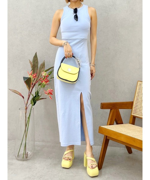 EVRIS（エヴリス）の「【パッド付】バックオープンアメスリロングワンピース（ワンピース・レディース・ブルー/グレー/レッド/ブラック・FREE）」の14枚目の写真