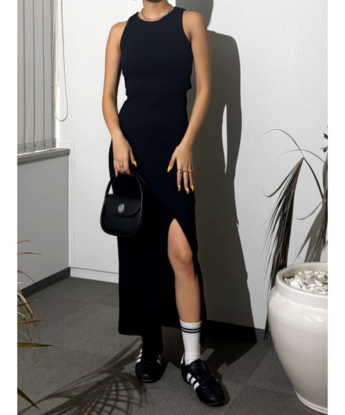 EVRIS（エヴリス）の「【パッド付】バックオープンアメスリロングワンピース（ワンピース・レディース・ブルー/グレー/レッド/ブラック・FREE）」の20枚目の写真