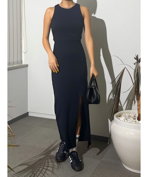 EVRIS（エヴリス）の「【パッド付】バックオープンアメスリロングワンピース（ワンピース・レディース・ブルー/グレー/レッド/ブラック・FREE）」の21枚目の写真