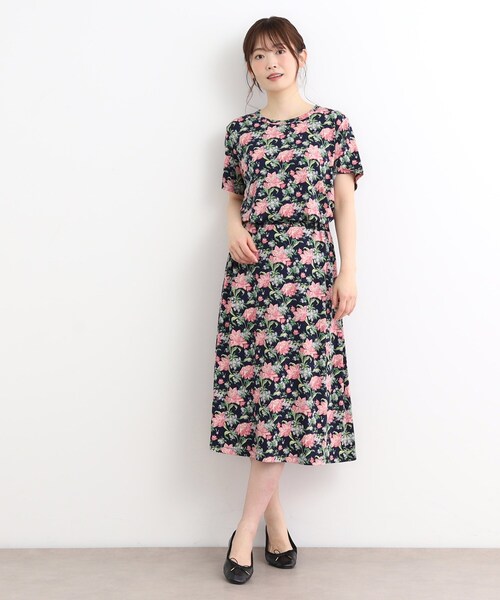 LAURA ASHLEY（ローラアシュレイ）の「【洗える／ジャージ素材／同柄アイテムあり】シャーボーン柄プルオーバー（Tシャツ/カットソー・レディース・ネイビー系/パープル系5・38/40）」の7枚目の写真