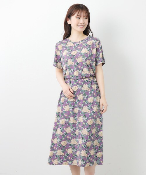 LAURA ASHLEY（ローラアシュレイ）の「【洗える／ジャージ素材／同柄アイテムあり】シャーボーン柄プルオーバー（Tシャツ/カットソー・レディース・ネイビー系/パープル系5・38/40）」の10枚目の写真