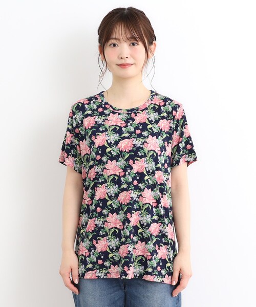 LAURA ASHLEY（ローラアシュレイ）の「【洗える／ジャージ素材／同柄アイテムあり】シャーボーン柄プルオーバー（Tシャツ/カットソー・レディース・ネイビー系/パープル系5・38/40）」の13枚目の写真