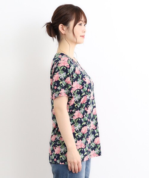 LAURA ASHLEY（ローラアシュレイ）の「【洗える／ジャージ素材／同柄アイテムあり】シャーボーン柄プルオーバー（Tシャツ/カットソー・レディース・ネイビー系/パープル系5・38/40）」の14枚目の写真
