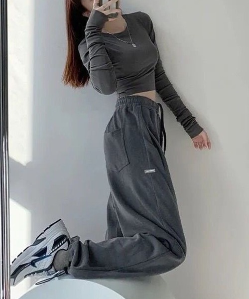 Lace Ladies（レースレディース）の「裾絞り ドロスト スウェット トラック パンツ（スウェットパンツ・レディース・ダークグレー/ブラック/ライトグレー・M/XL）」の8枚目の写真