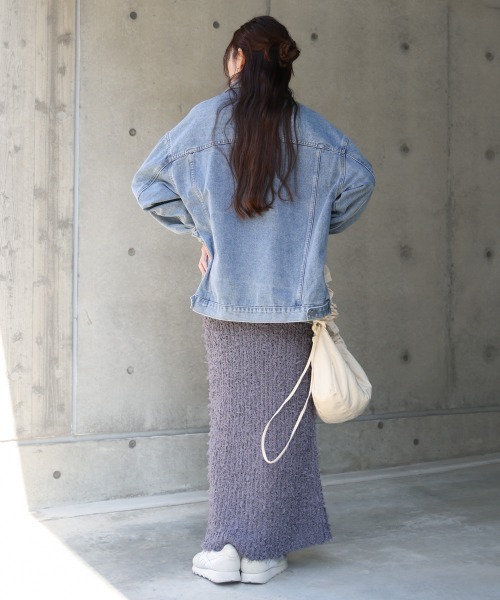Bab(バブ)の「【LOOK掲載/2025SS】チュールリボンヤーン2WAYサマーニットスカート(スカート・レディース・チャコールグレー/アイボリー/ブルー・FREE)」の21枚目の写真