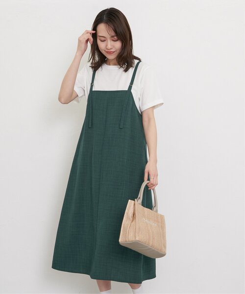 ikka（イッカ）の「【2点セット】リネンライク2WAYキャミワンピセット（ワンピース・レディース・ブラック/グリーン/ベージュ・M/L/S）」の7枚目の写真