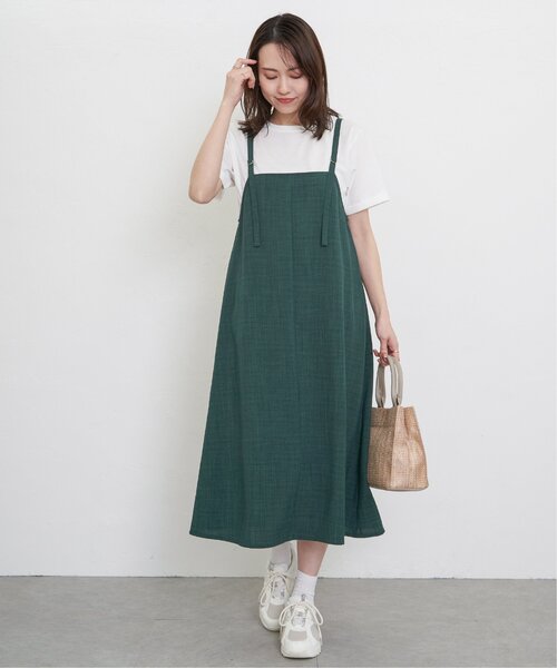 ikka（イッカ）の「【2点セット】リネンライク2WAYキャミワンピセット（ワンピース・レディース・ブラック/グリーン/ベージュ・M/L/S）」の9枚目の写真