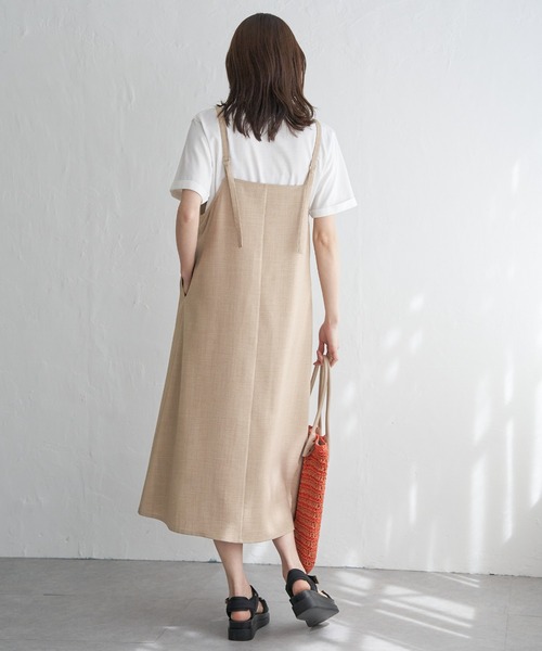 ikka（イッカ）の「【2点セット】リネンライク2WAYキャミワンピセット（ワンピース・レディース・ブラック/グリーン/ベージュ・M/L/S）」の12枚目の写真