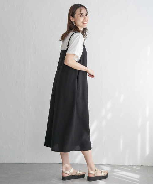 ikka（イッカ）の「【2点セット】リネンライク2WAYキャミワンピセット（ワンピース・レディース・ブラック/グリーン/ベージュ・M/L/S）」の13枚目の写真