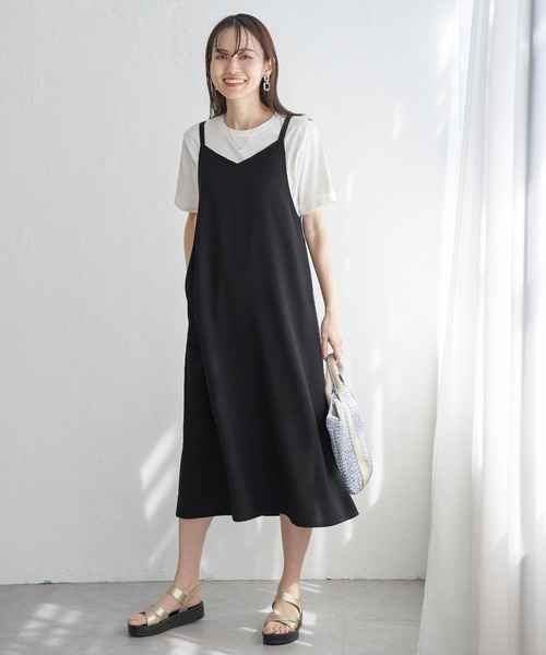 ikka（イッカ）の「【2点セット】リネンライク2WAYキャミワンピセット（ワンピース・レディース・ブラック/グリーン/ベージュ・M/L/S）」の14枚目の写真