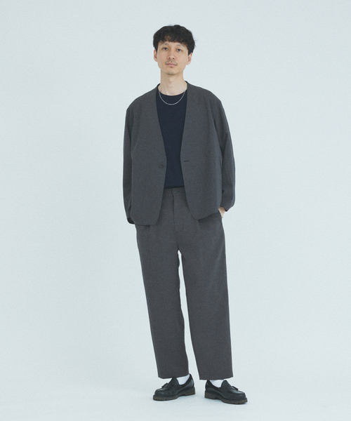 JOURNAL STANDARD（ジャーナルスタンダード）の「”吸水速乾 / 通気性” EVALET ストレッチ ノーカラージャケット / セットアップ対応（ノーカラージャケット・メンズ・ネイビー/ブラック系その他/チョコ・SMALL/MEDIUM/LARGE）」の11枚目の写真