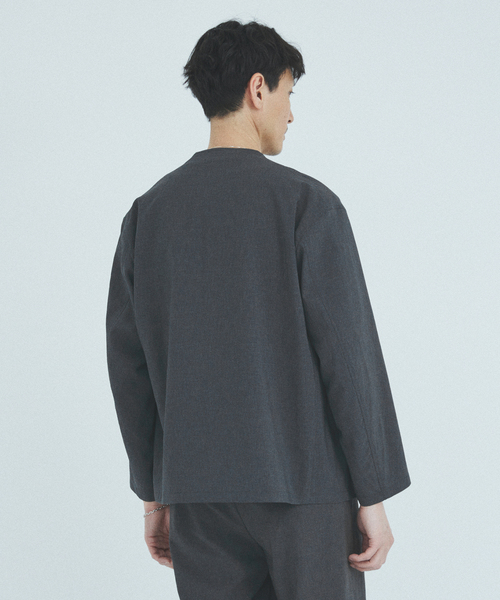 JOURNAL STANDARD（ジャーナルスタンダード）の「”吸水速乾 / 通気性” EVALET ストレッチ ノーカラージャケット / セットアップ対応（ノーカラージャケット・メンズ・ネイビー/ブラック系その他/チョコ・SMALL/MEDIUM/LARGE）」の5枚目の写真