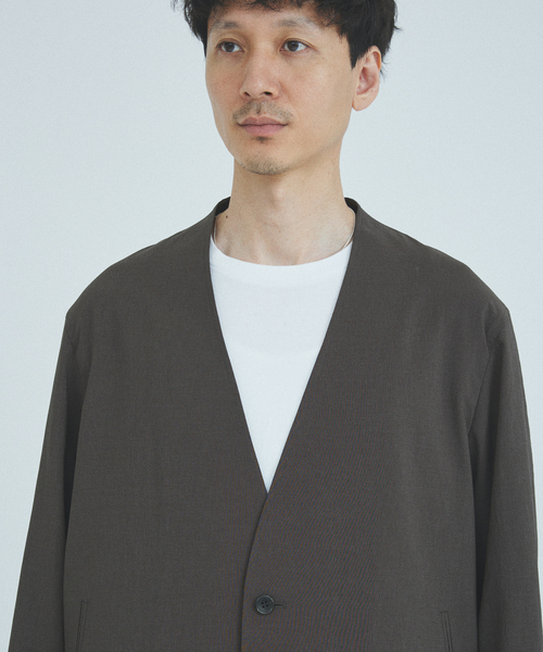 JOURNAL STANDARD（ジャーナルスタンダード）の「”吸水速乾 / 通気性” EVALET ストレッチ ノーカラージャケット / セットアップ対応（ノーカラージャケット・メンズ・ネイビー/ブラック系その他/チョコ・SMALL/MEDIUM/LARGE）」の18枚目の写真