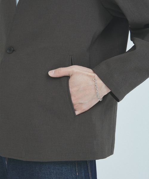 JOURNAL STANDARD（ジャーナルスタンダード）の「”吸水速乾 / 通気性” EVALET ストレッチ ノーカラージャケット / セットアップ対応（ノーカラージャケット・メンズ・ネイビー/ブラック系その他/チョコ・SMALL/MEDIUM/LARGE）」の17枚目の写真