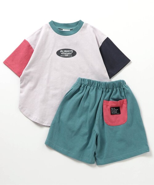 BREEZE（ブリーズ）の「【WEB限定/ジュニア対応】バリエーション半袖セットアップ（ルームウェア/パジャマ・キッズ・オフホワイト/サックスブルー/チャコール/ラベンダー/イエロー/レインボー・90/100/110/120/130/140/150）」の6枚目の写真