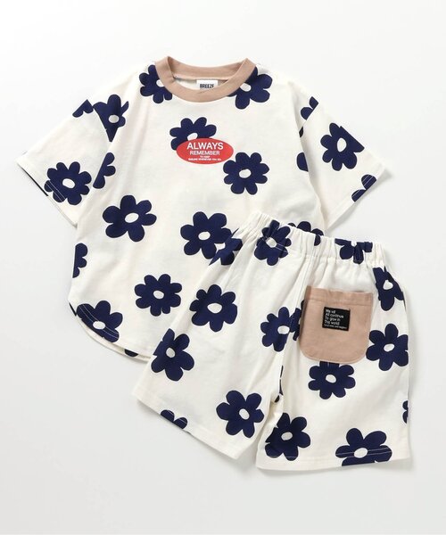 BREEZE（ブリーズ）の「【WEB限定/ジュニア対応】バリエーション半袖セットアップ（ルームウェア/パジャマ・キッズ・オフホワイト/サックスブルー/チャコール/ラベンダー/イエロー/レインボー・90/100/110/120/130/140/150）」の12枚目の写真