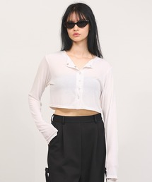 tシャツ 「Nora Lily」「elle」Design Cut L/S Henry Top レディース セール】【Nora Lily】「elle」Design Cut L/S Henry Top（T
