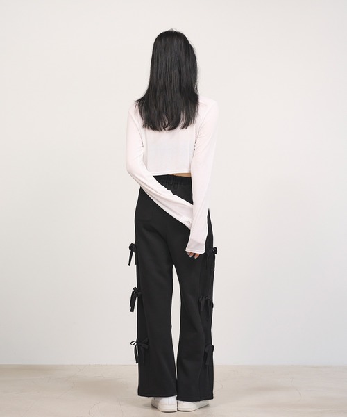 Nora Lily elle（ノラリリーエル）の「【Nora Lily】「elle」Design Cut L/S Cardigan（Tシャツ/カットソー・レディース・ブラック/ホワイト/チャコールグレー・FREE）」の7枚目の写真
