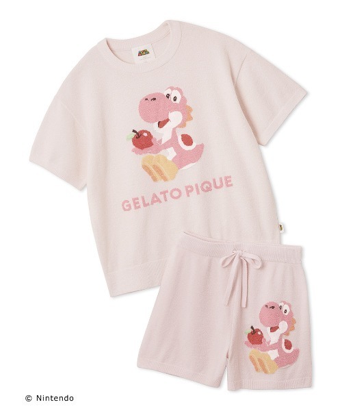 gelato pique（ジェラートピケ）の「【スーパーマリオ】【レディース】キノピオ＆ヨッシージャガードプルオーバーショートパンツセット（ルームウェア/パジャマ・レディース・ブルー/ピンク/イエロー/ミント・FREE）」の5枚目の写真