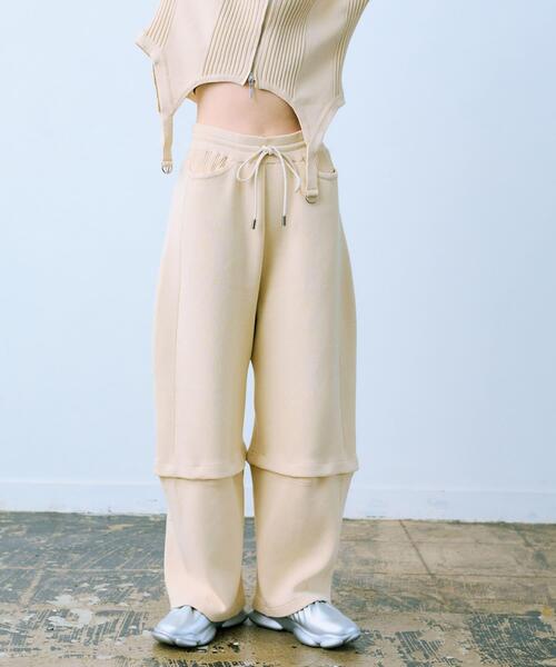 THE GOODLAND MARKET（ザグッドランドマーケット）の「cwtch　COTTON KNIT 2WAY PANTS（その他パンツ・レディース・アイボリー/オレンジ/ネイビー・FREE）」の4枚目の写真
