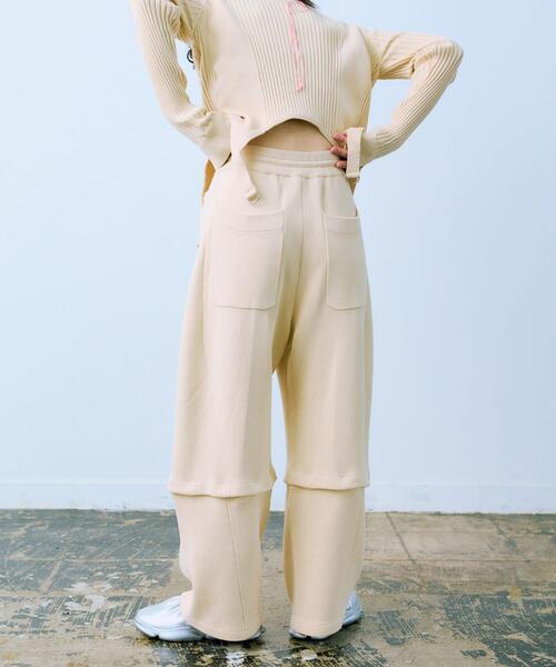 THE GOODLAND MARKET（ザグッドランドマーケット）の「cwtch　COTTON KNIT 2WAY PANTS（その他パンツ・レディース・アイボリー/オレンジ/ネイビー・FREE）」の6枚目の写真