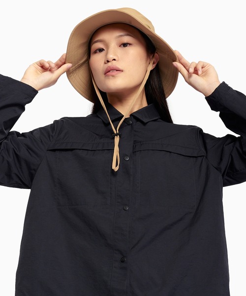 AIGLE（エーグル）の「UVカット 撥水 マルチユース ナイロンシャツジャケット（ナイロンジャケット・レディース・ブラック/ホワイト・40/34/36/38）」の21枚目の写真